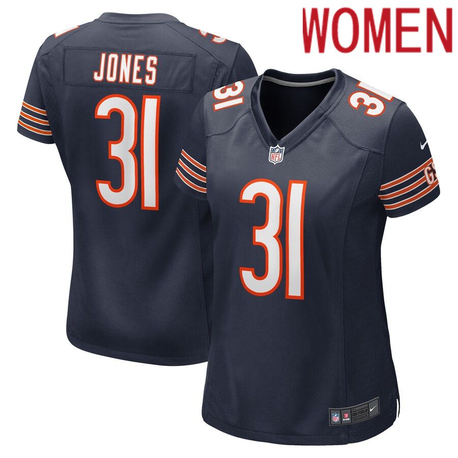 Women Chicago Bears #31 Jaylon Jones Nike Navy Game Player NFL Jersey->women nfl jersey->Women Jersey